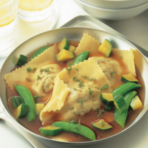 Mushroom ravioli in herb jus | Reader's Digest Asia