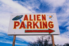 Alien parking at UFO crash site Roswell