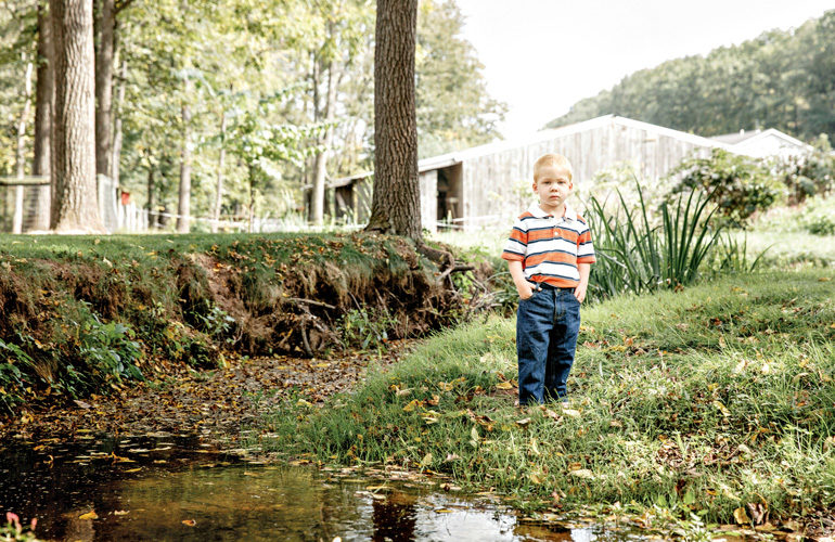 Boy in the stream